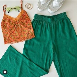 NWOT Princess Polly Green Flowy Pants